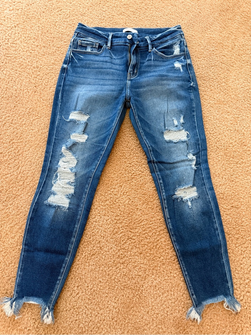 KanCan Dark Blue Distressed Ankle Jeans